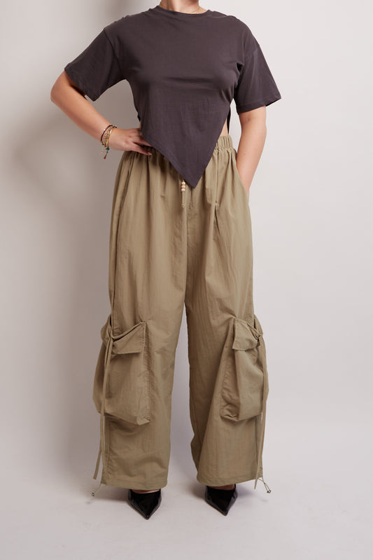 Grey Cut-Out Crop Top