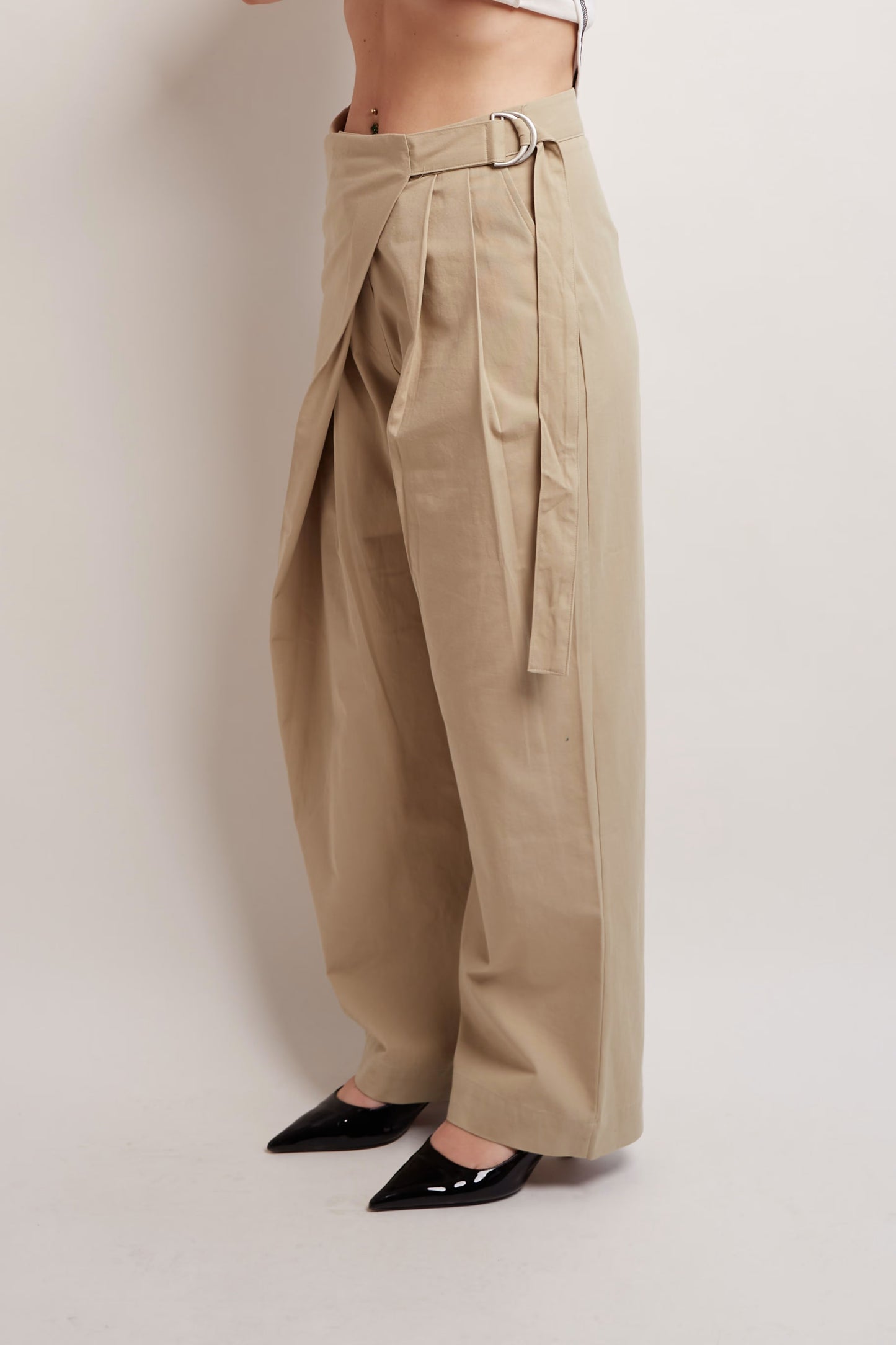 Beige Layered Pants