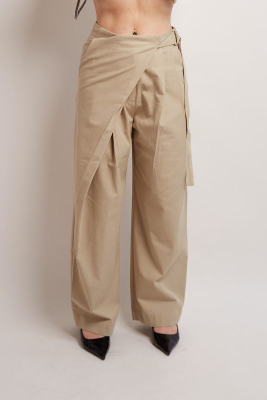Beige Layered Pants