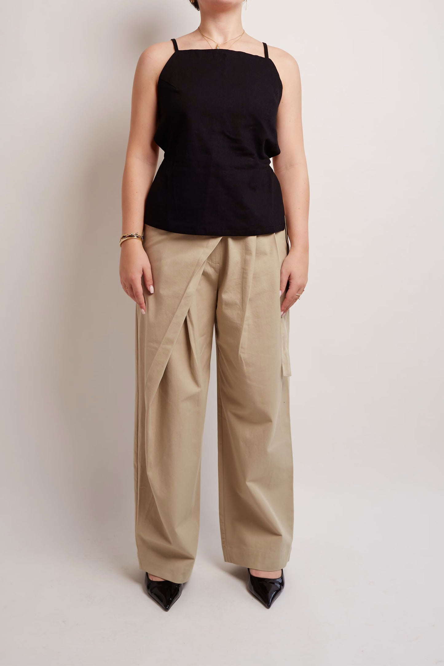 Beige Layered Pants