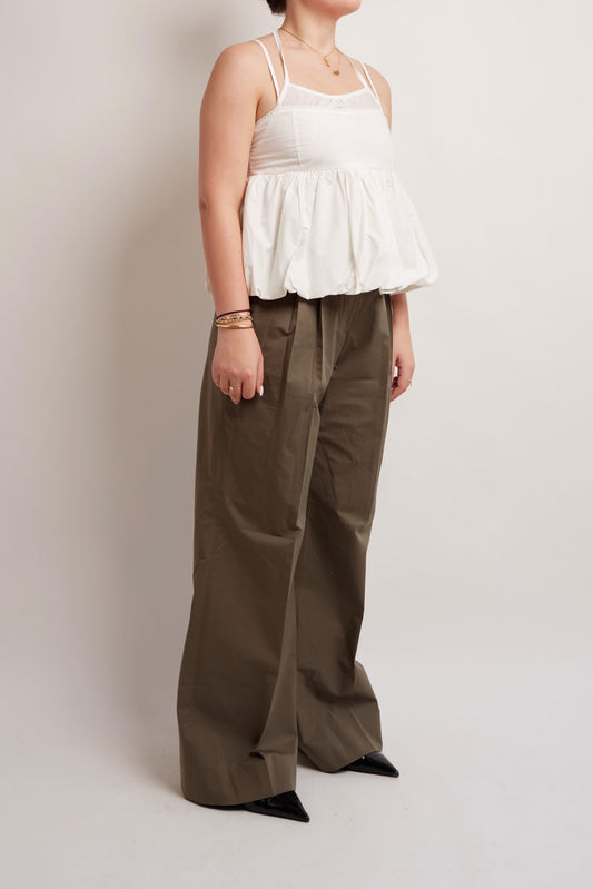 Khaki Wide Trousers