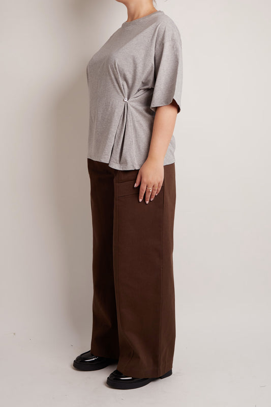 Button Oversized T-Shirt