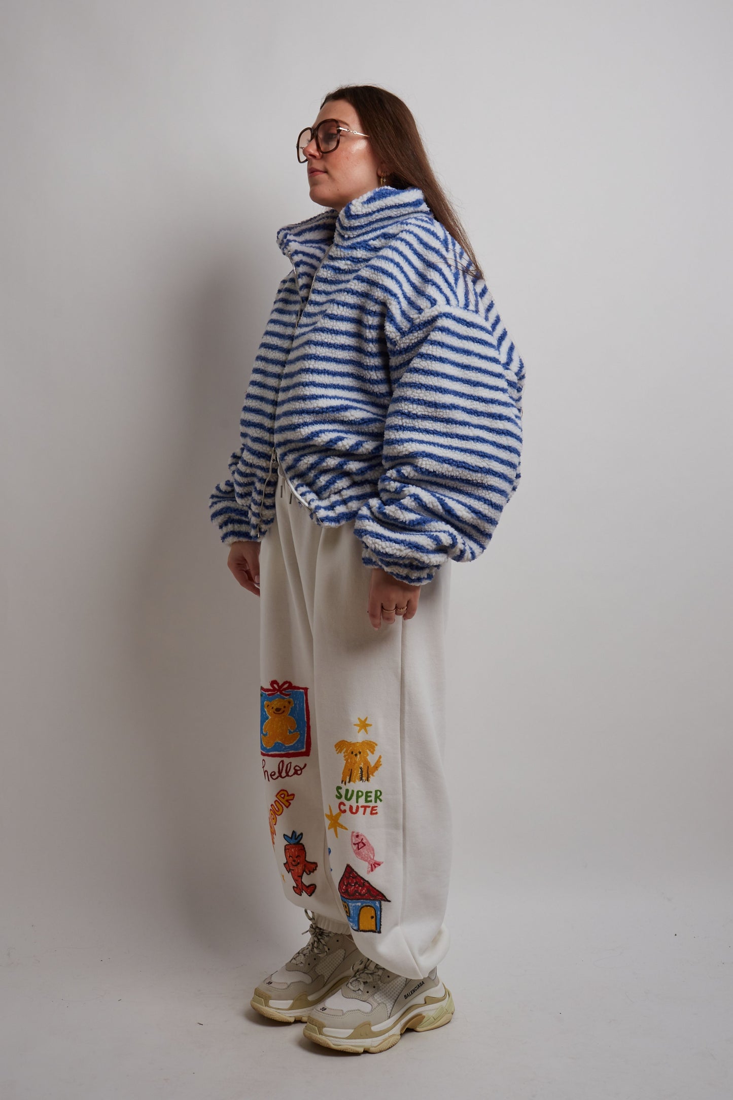 Teddy Blue Striped Fleece