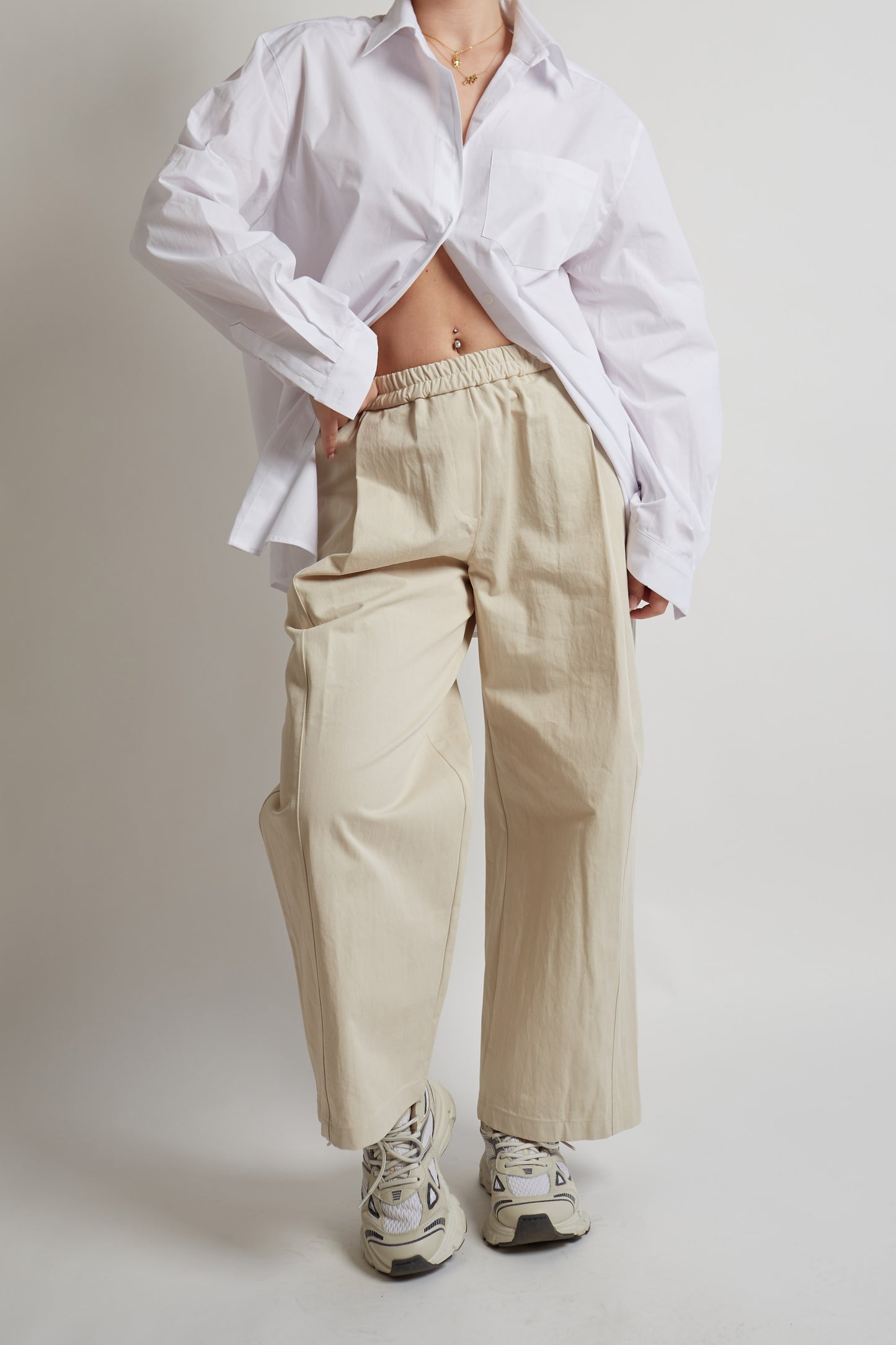 Ivory Low Rise Baggy Pants