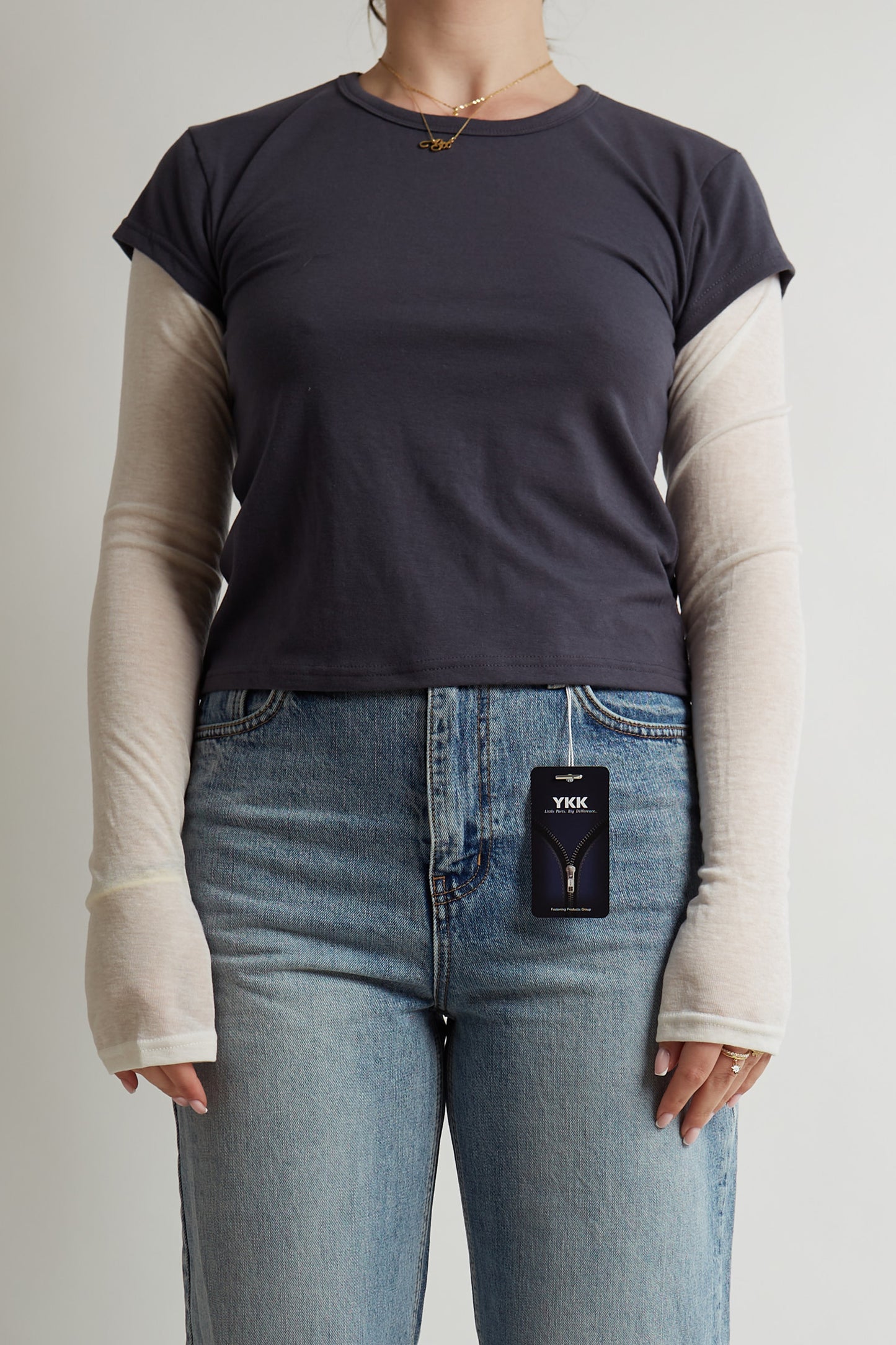 Layered Charcoal and Semi-Transparant Shirt
