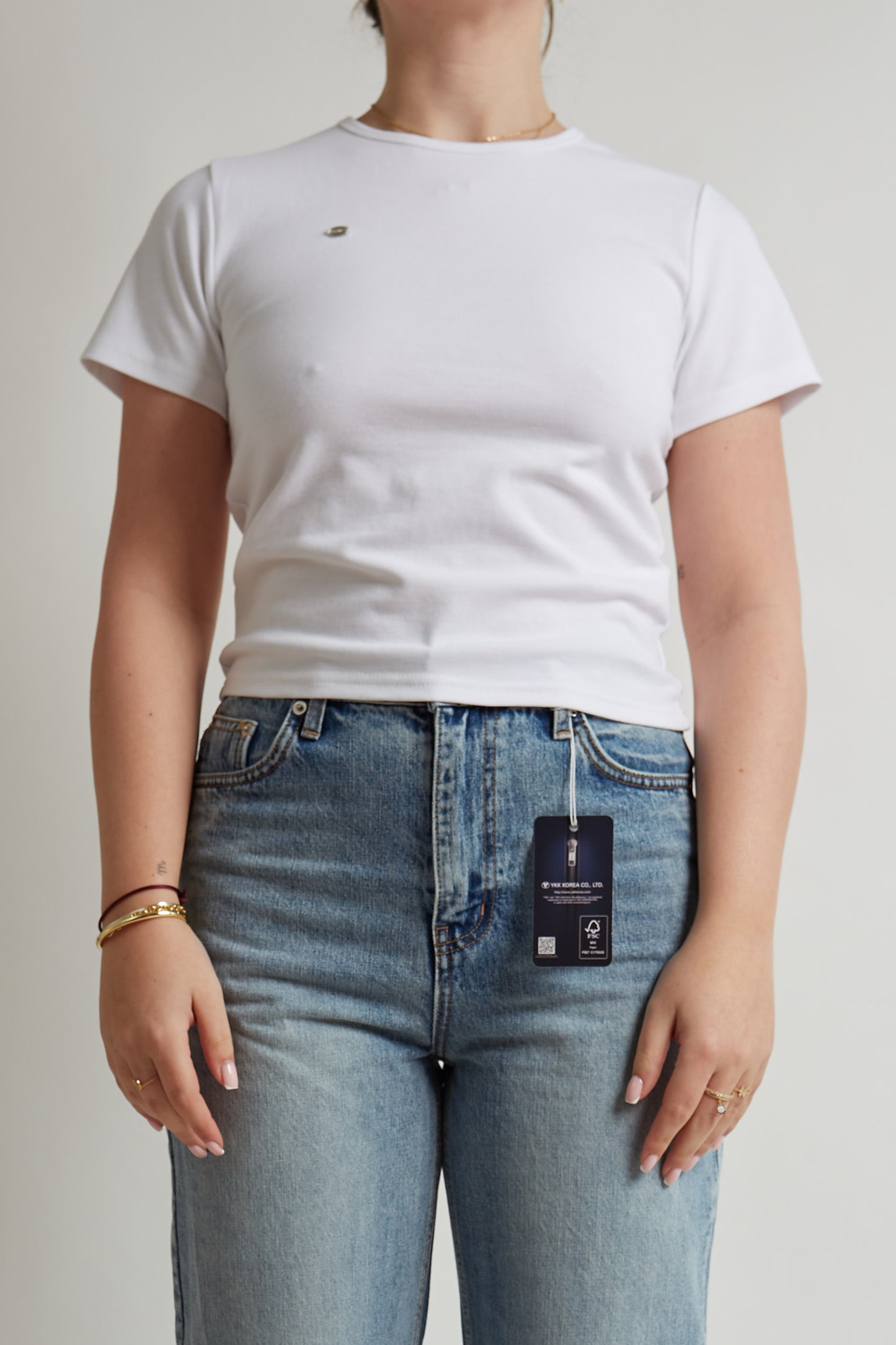 Cropped T-shirt In Brown And White
