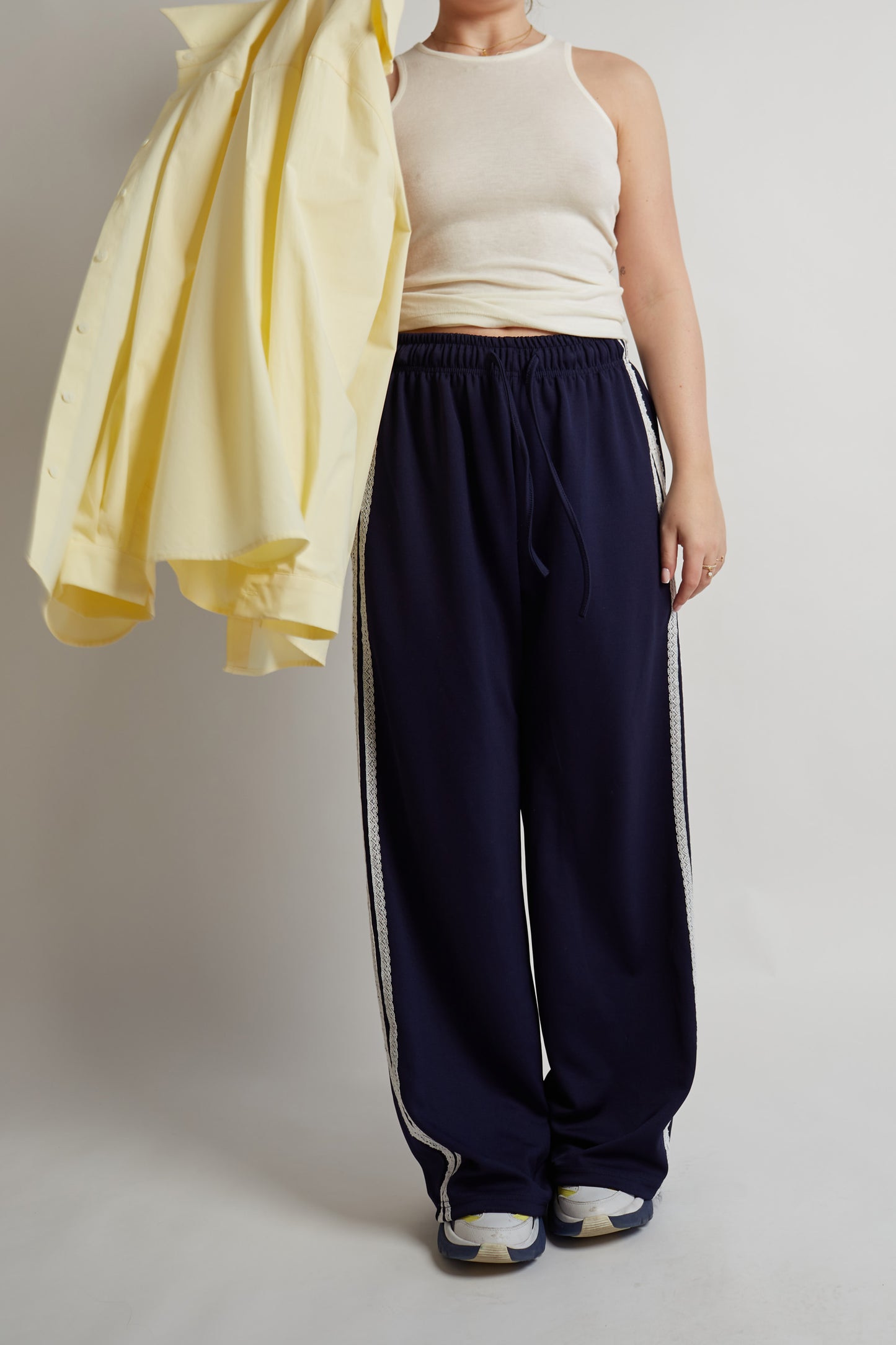 Washed Blue Racetrack Pants