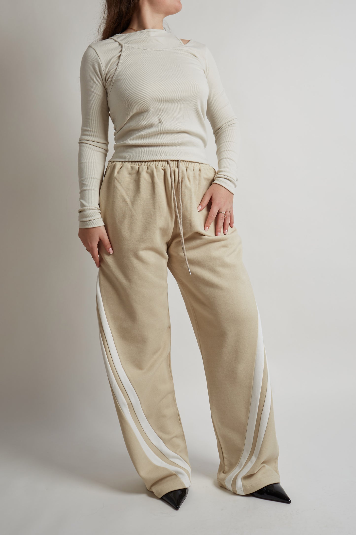 Light Beige Long Sweat Pants