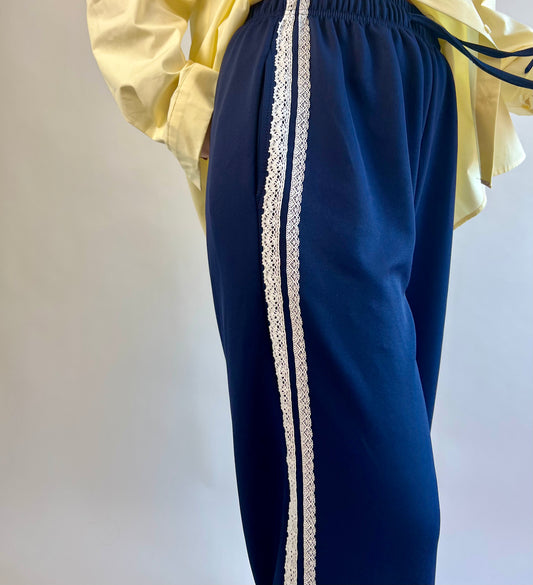 Washed Blue Racetrack Pants