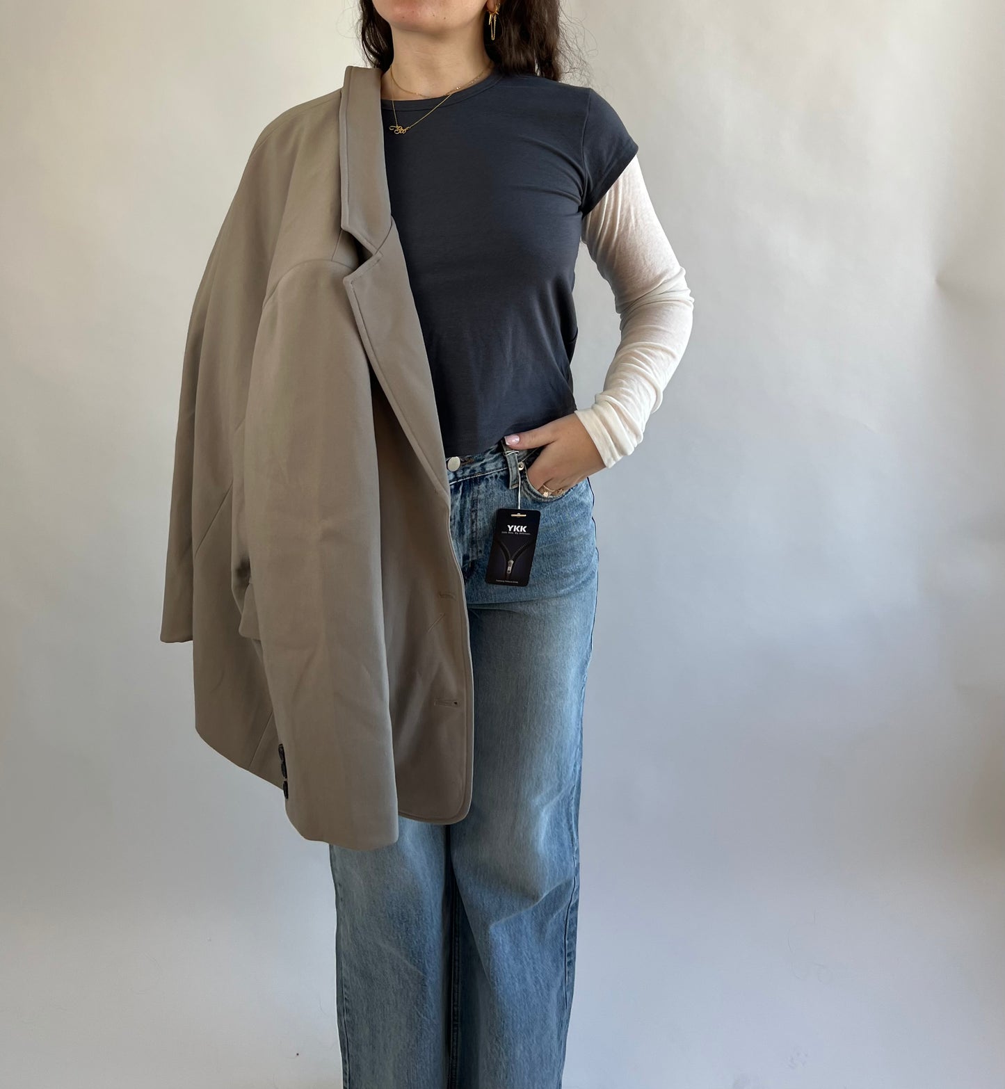 Layered Charcoal and Semi-Transparant Shirt