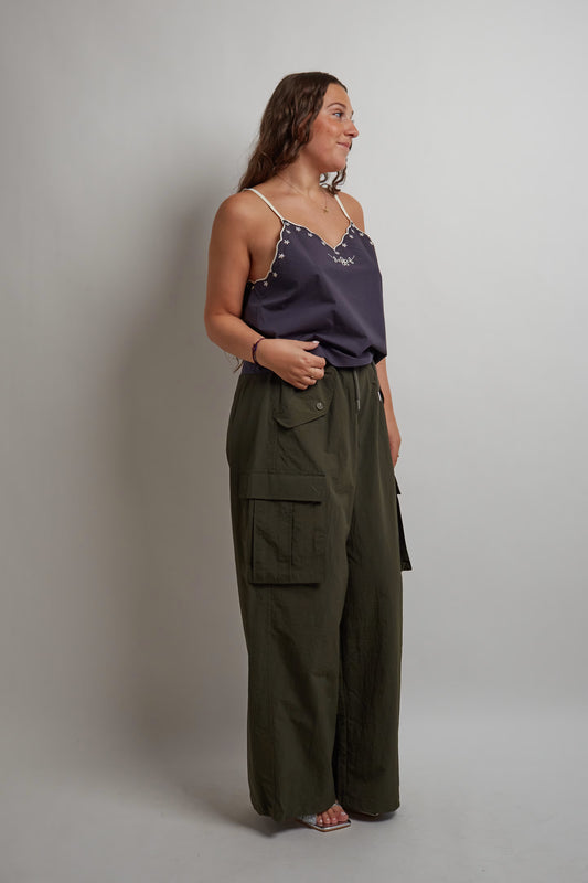 Washed Blue Top With Embroidery