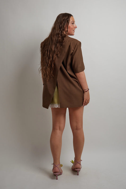 Brown Blazer With Split
