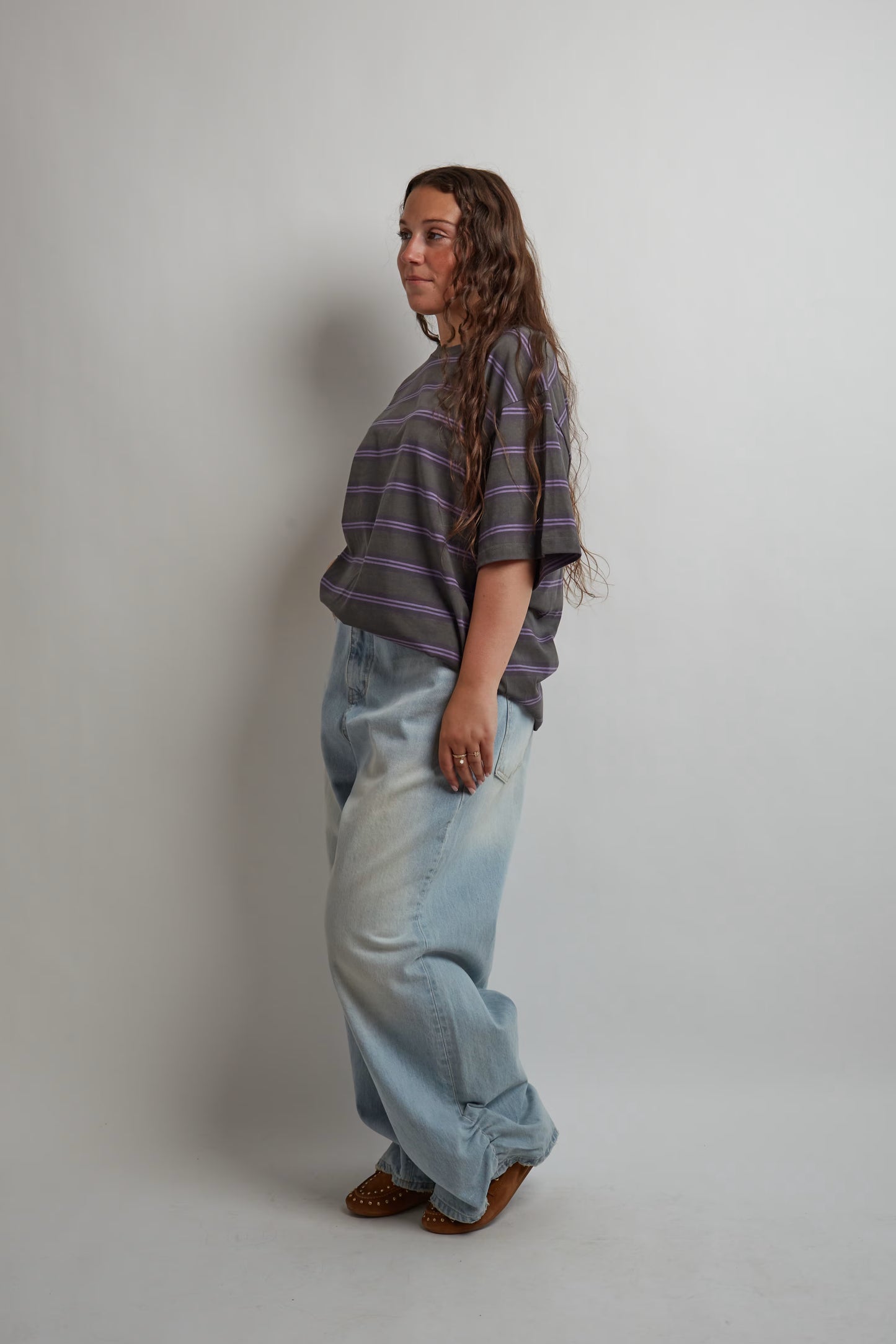 Purple and Grey Oversized T-Shirt