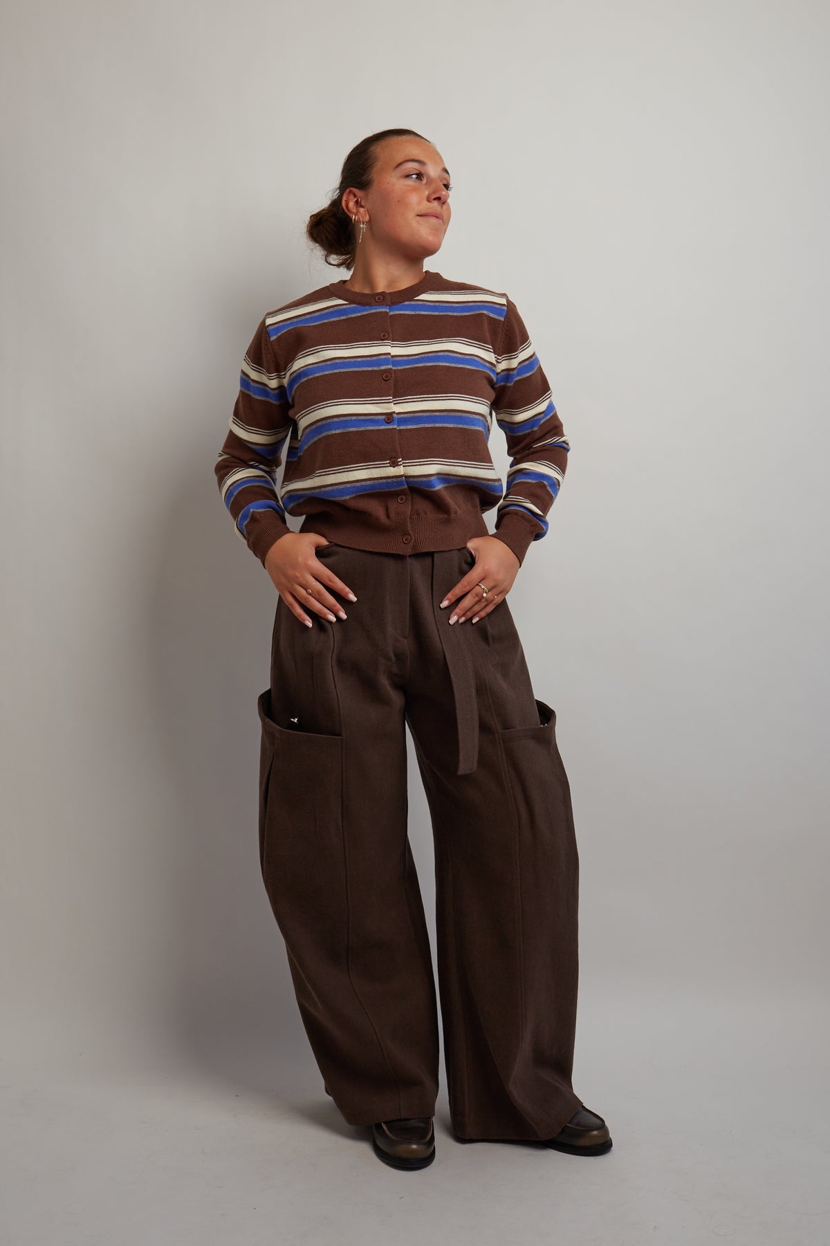 Brown Belted Cargo Pants