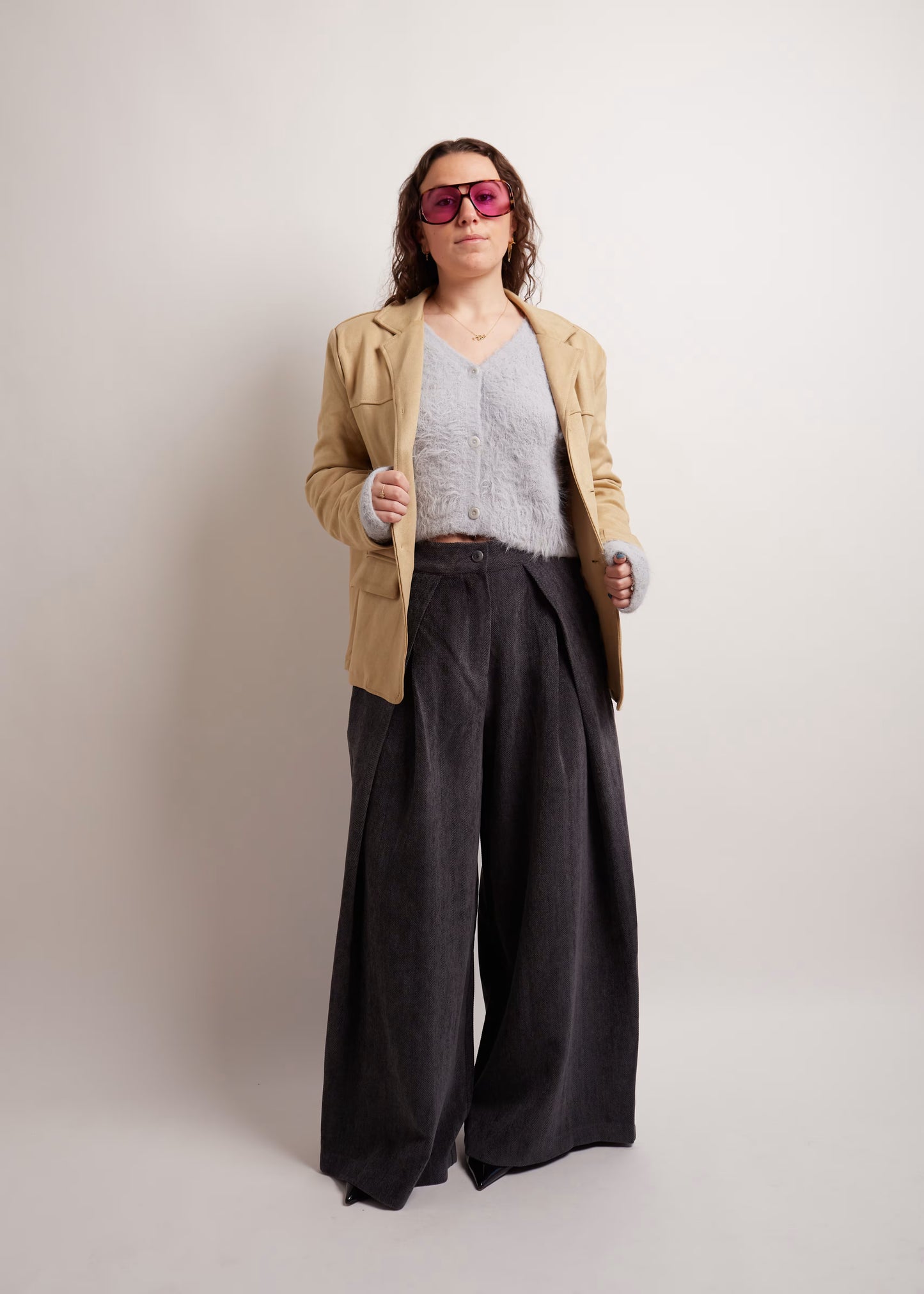 Camel Suede Look Blazer