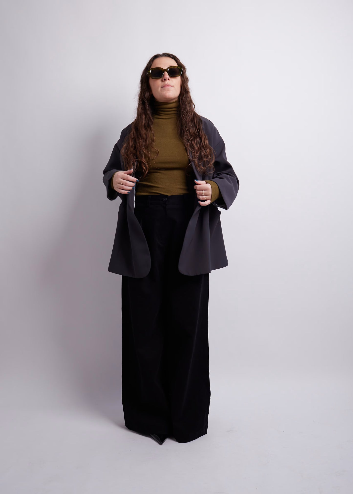 Oversized Blazer in Grey and Brown