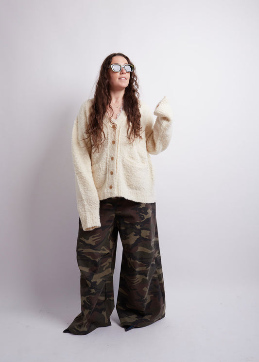 Ivory Bouclé Cardigan