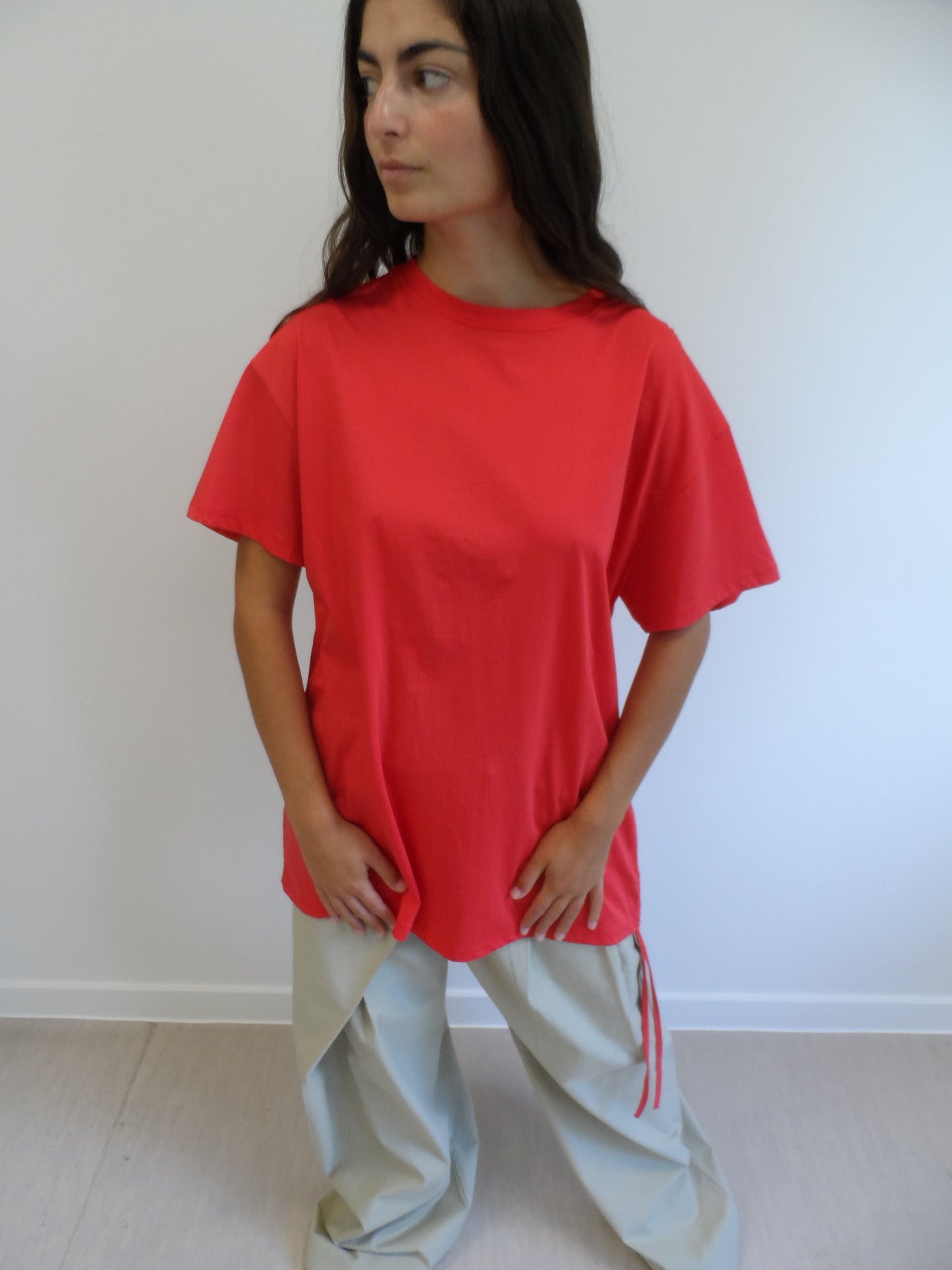 Red Shirt With Drawstring