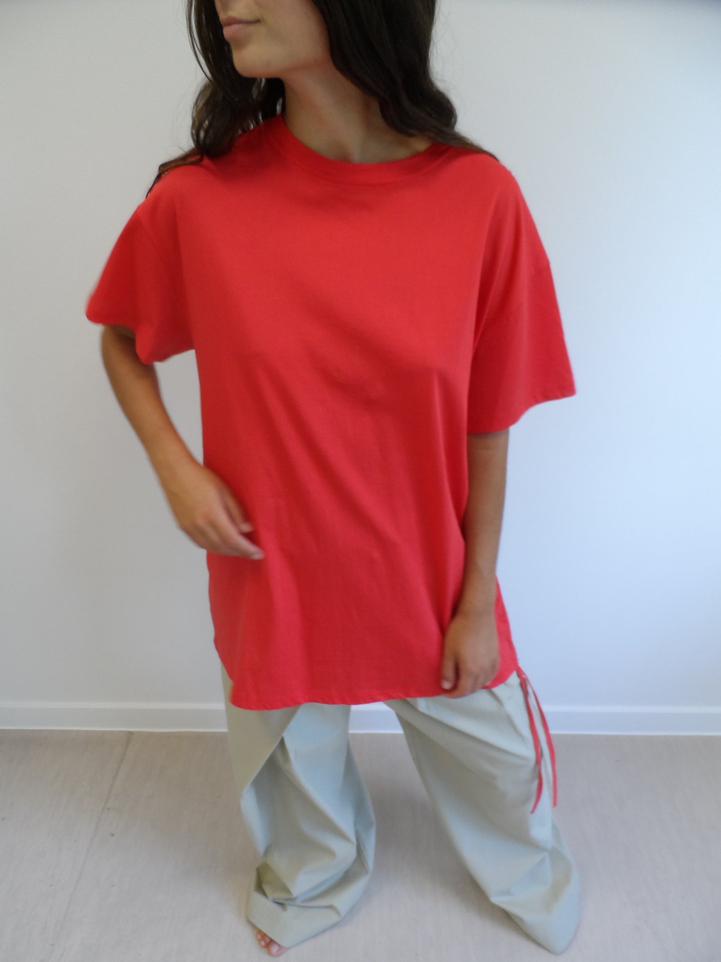 Red Shirt With Drawstring