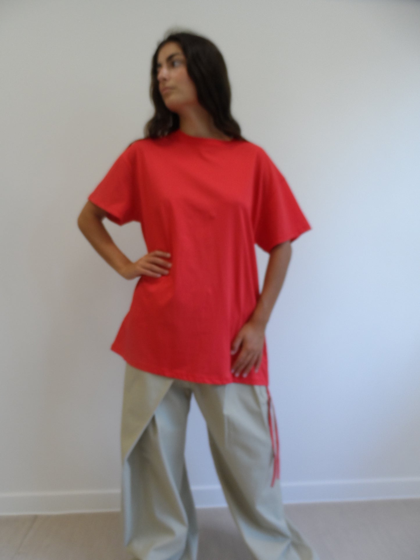 Red Shirt With Drawstring