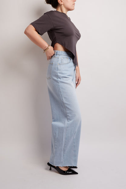Grey Cut-Out Crop Top