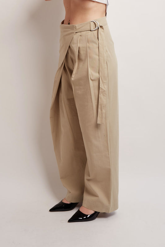 Beige Layered Pants
