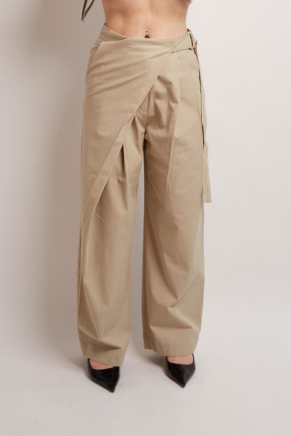 Beige Layered Pants