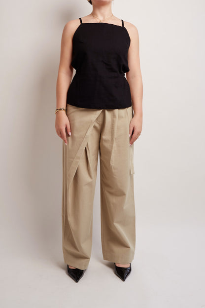 Beige Layered Pants