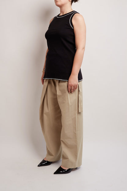 Beige Layered Pants
