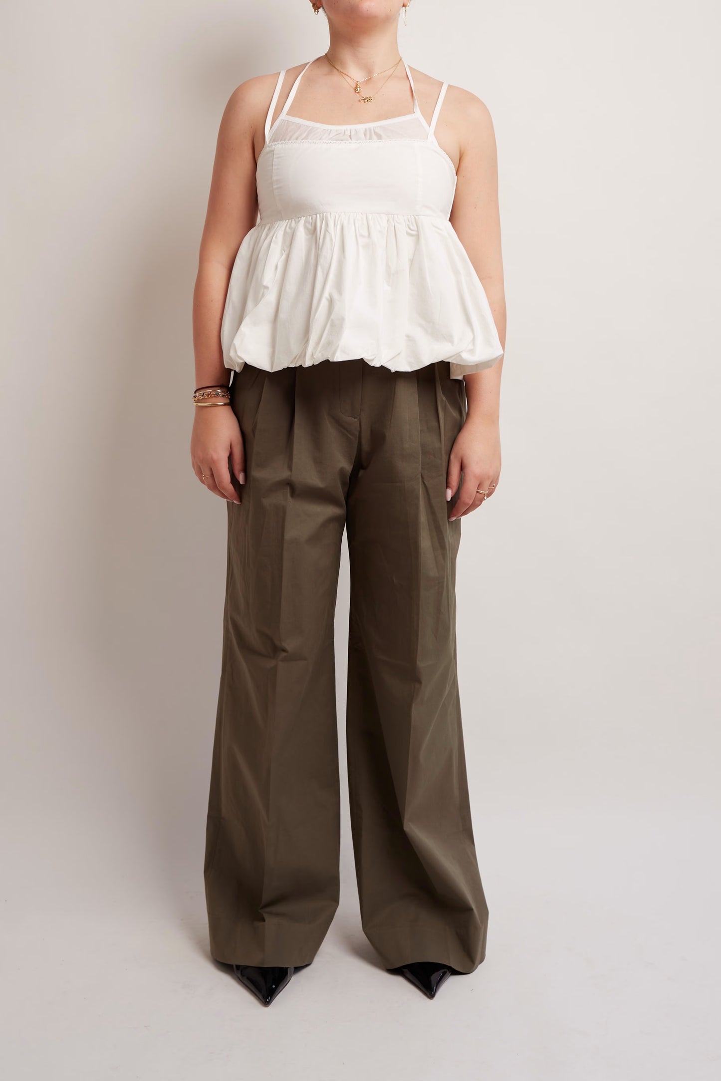 Khaki Wide Trousers