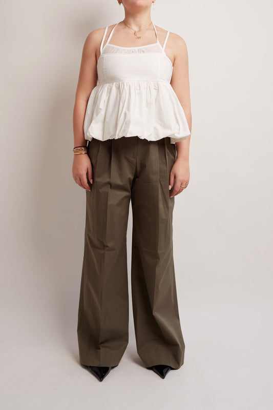 Khaki Wide Trousers