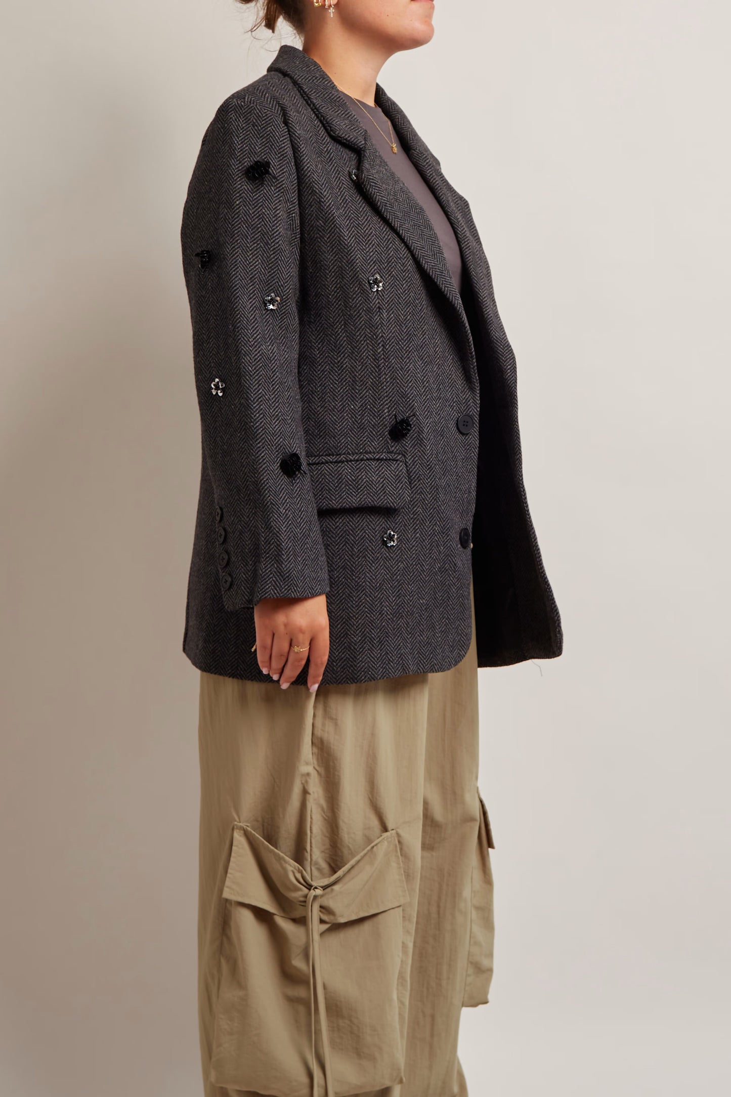 Gray Oversized Blazer