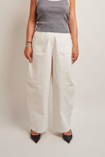 Ivory Barrel Pants