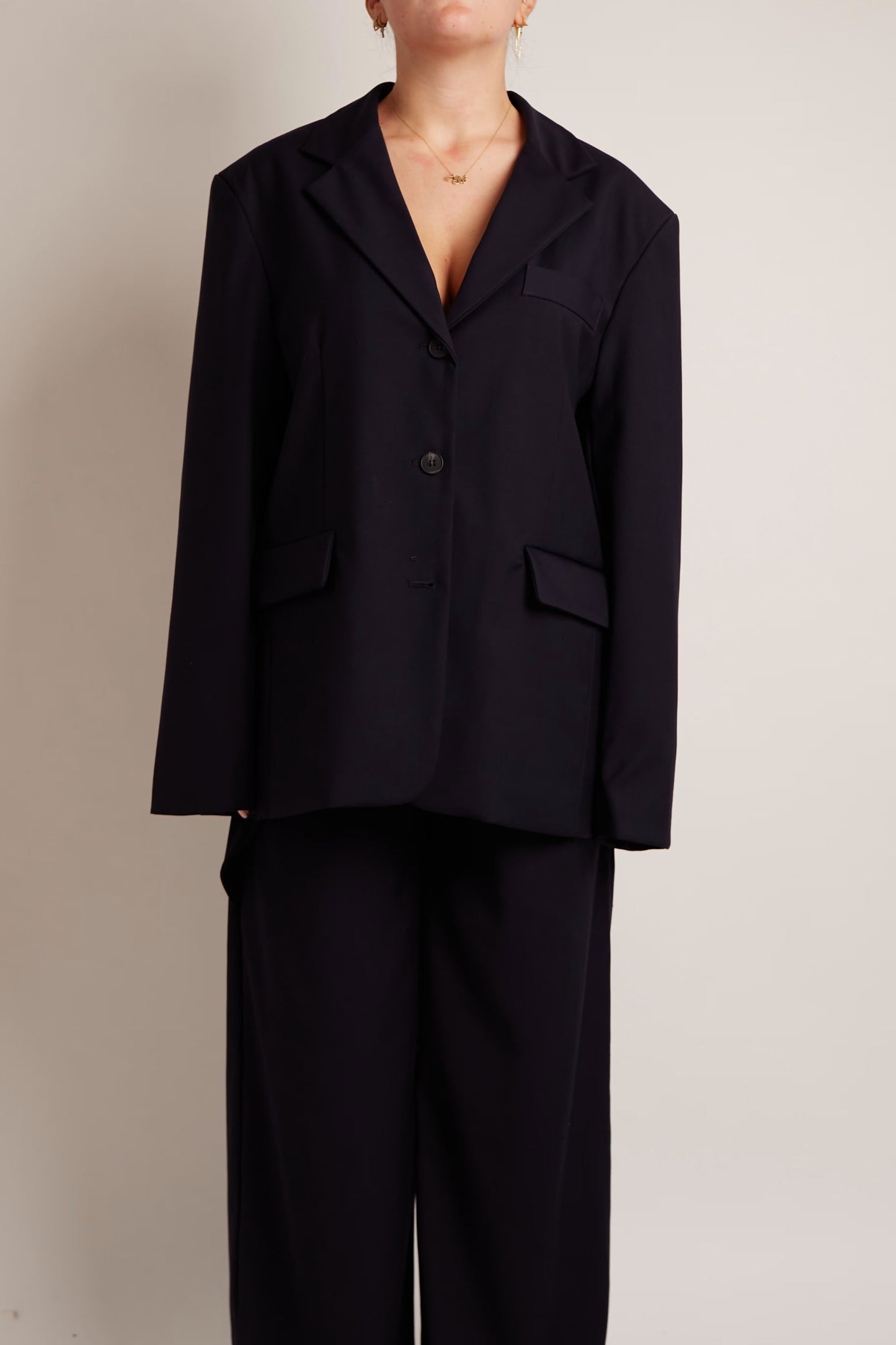 Navy Blazer Detail in the Back