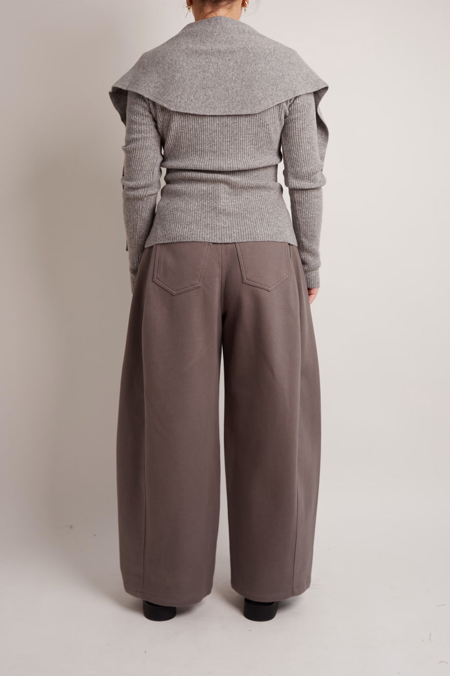 Grey Cardigan With Scarf