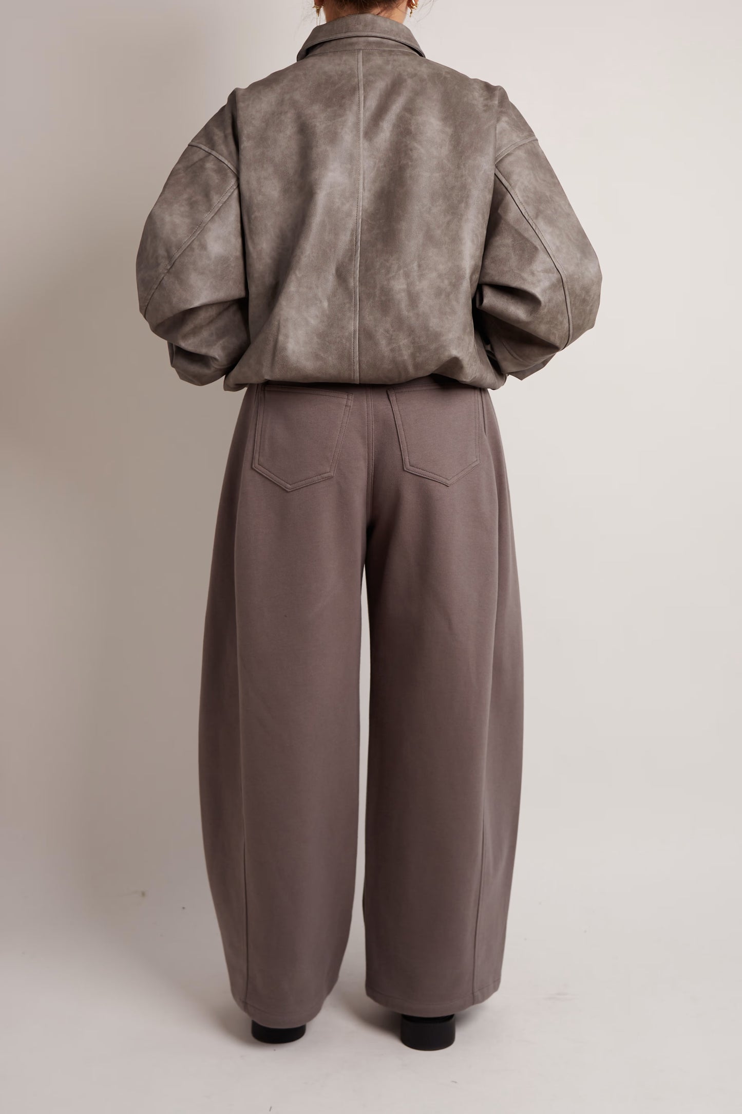 Washed Grey Leather Jacket