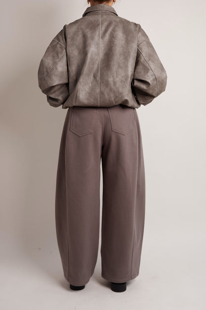 Washed Grey Leather Jacket