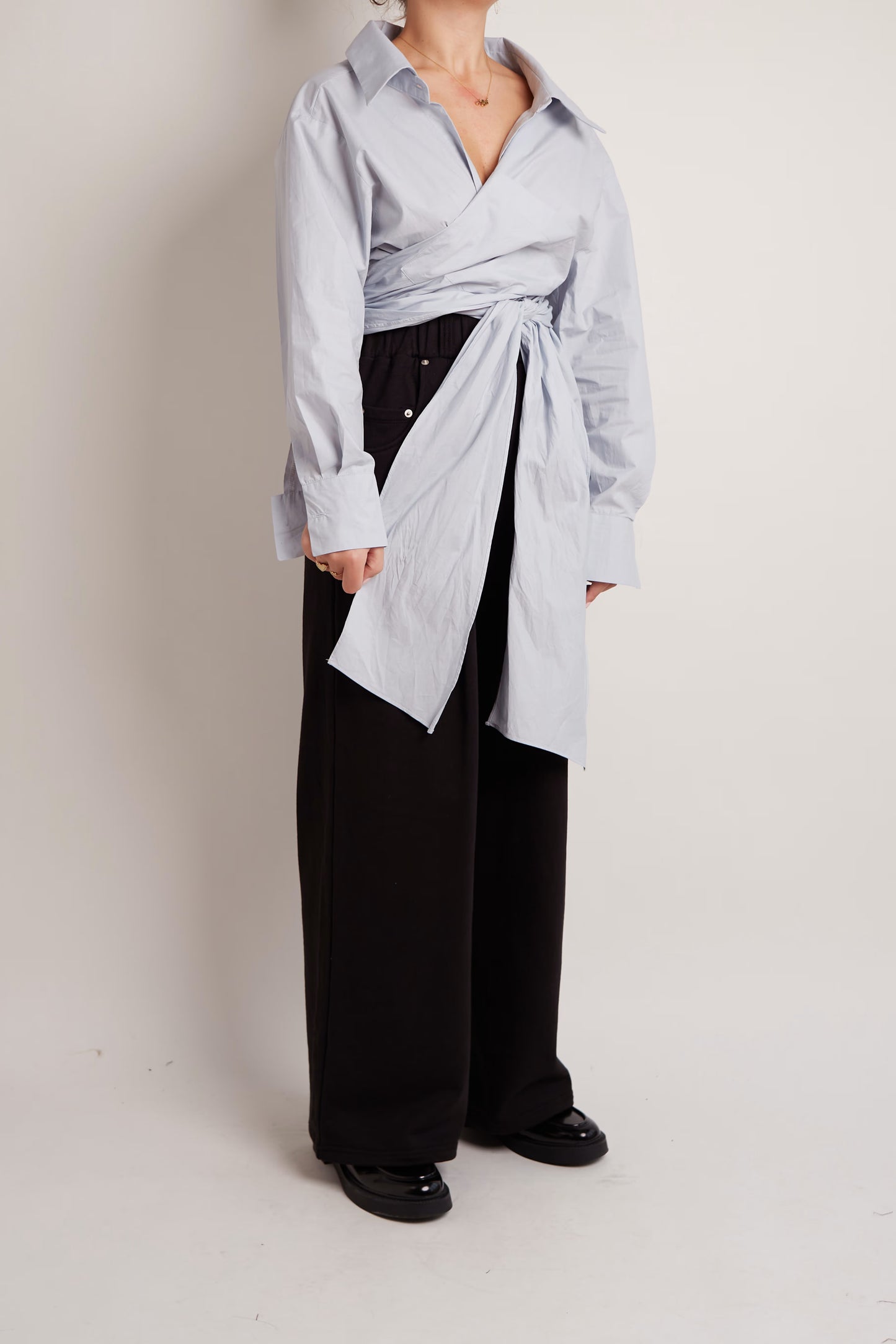 Baby Blue Wrap Shirt