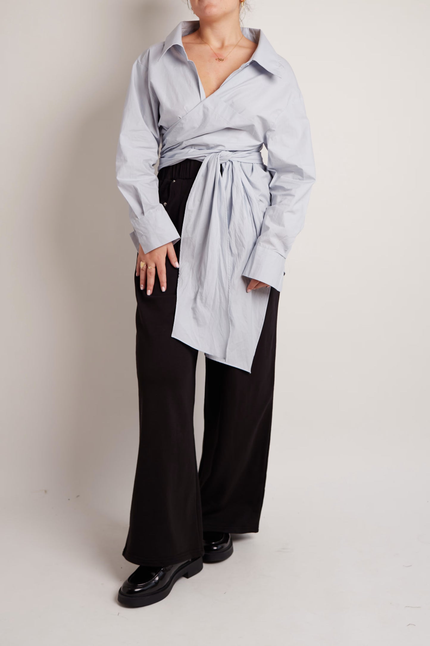 Baby Blue Wrap Shirt