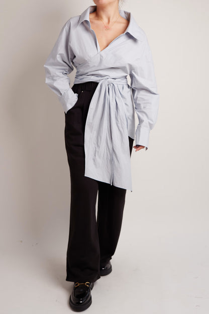 Baby Blue Wrap Shirt