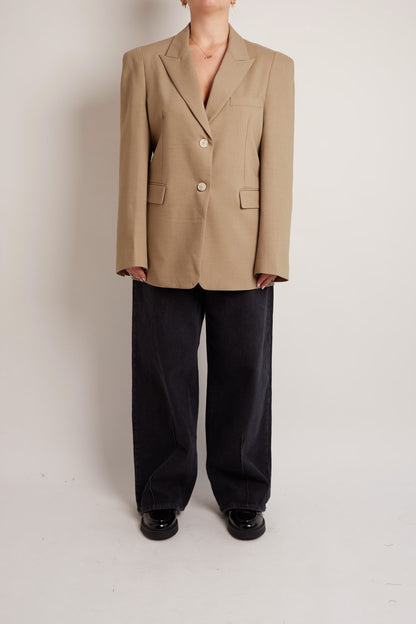 Beige Blazer with Shoulderpads