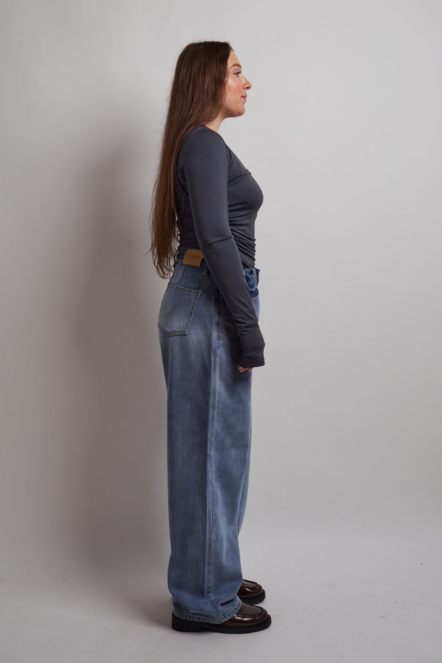 Charcoal Layered Top With Buckle