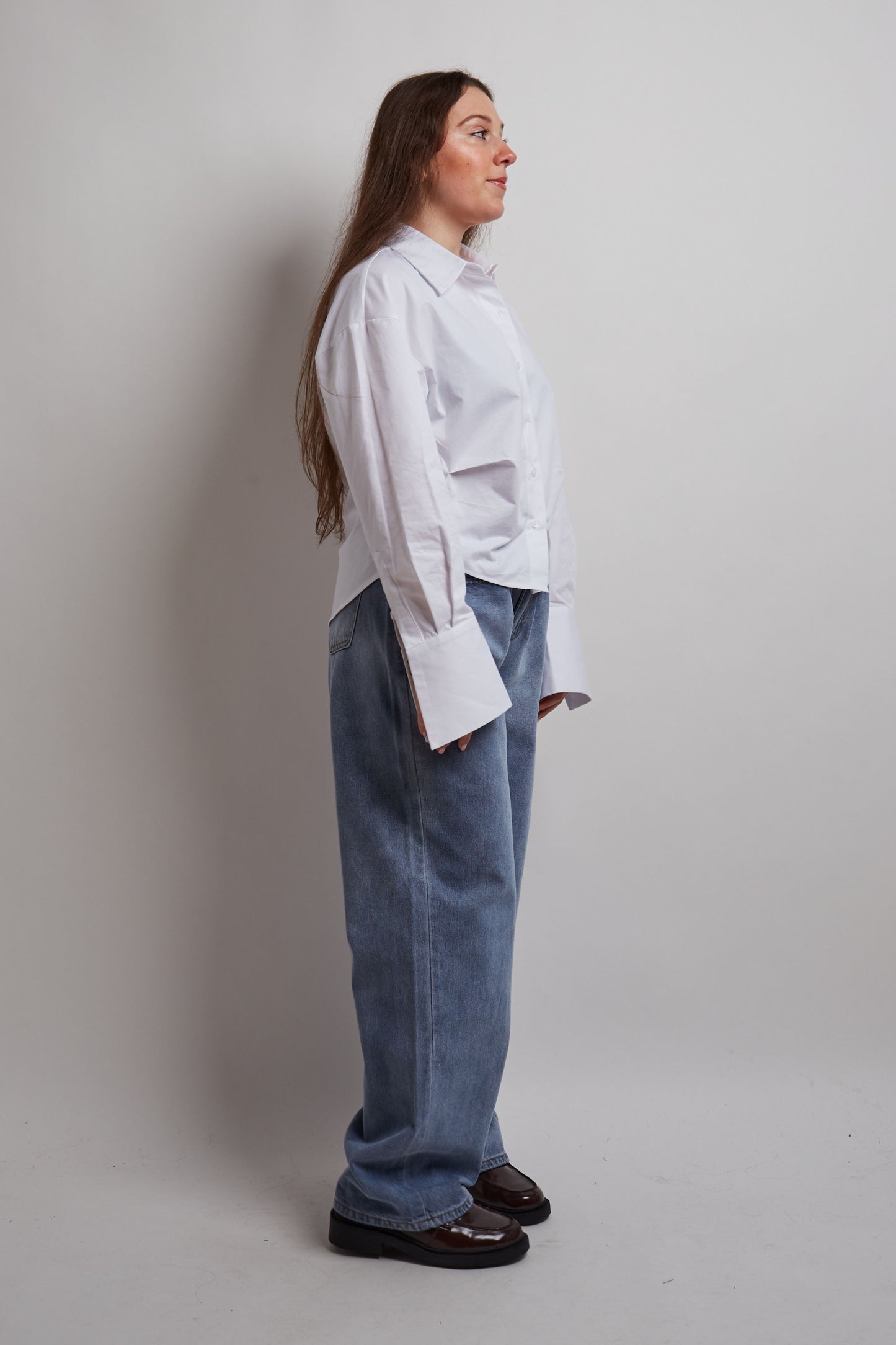 White Cropped Shirt