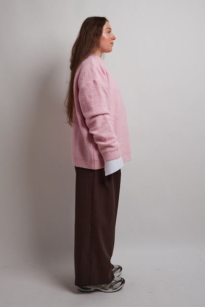 Pink Alpaca Bouclé Sweater
