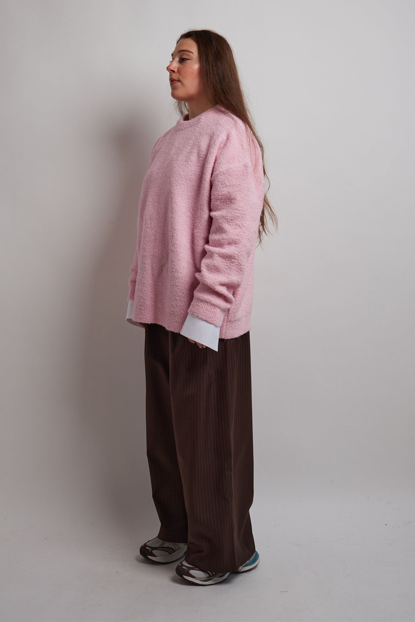 Pink Alpaca Bouclé Sweater