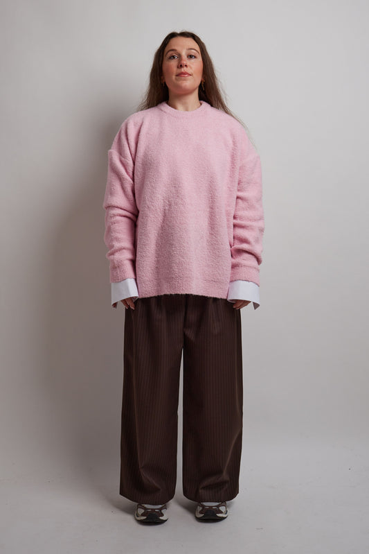 Pink Alpaca Bouclé Sweater