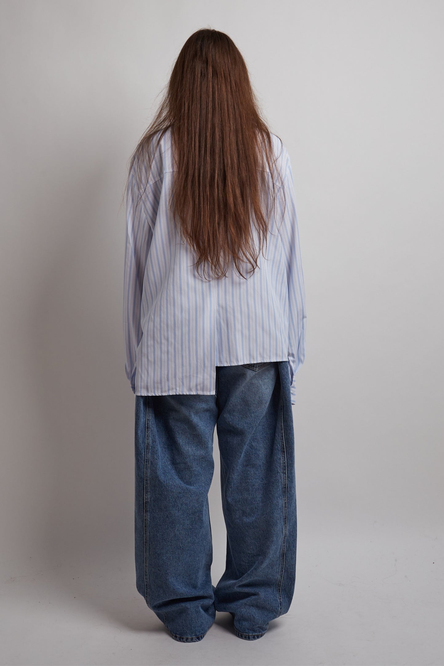 Blue Structured Striped Tie Shirt