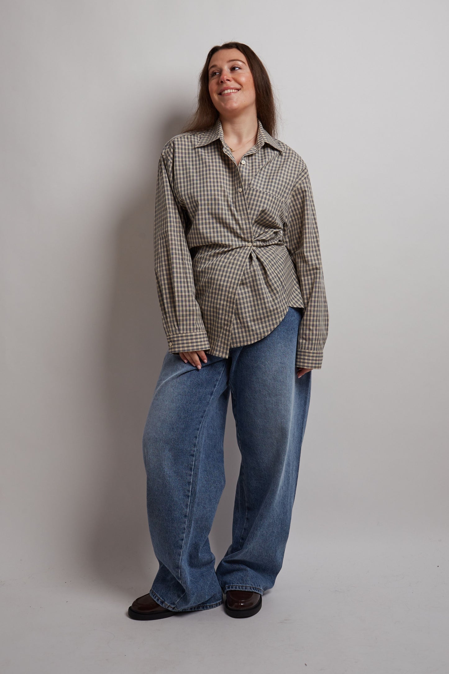 Khaki And Beige Adjustable Shirt