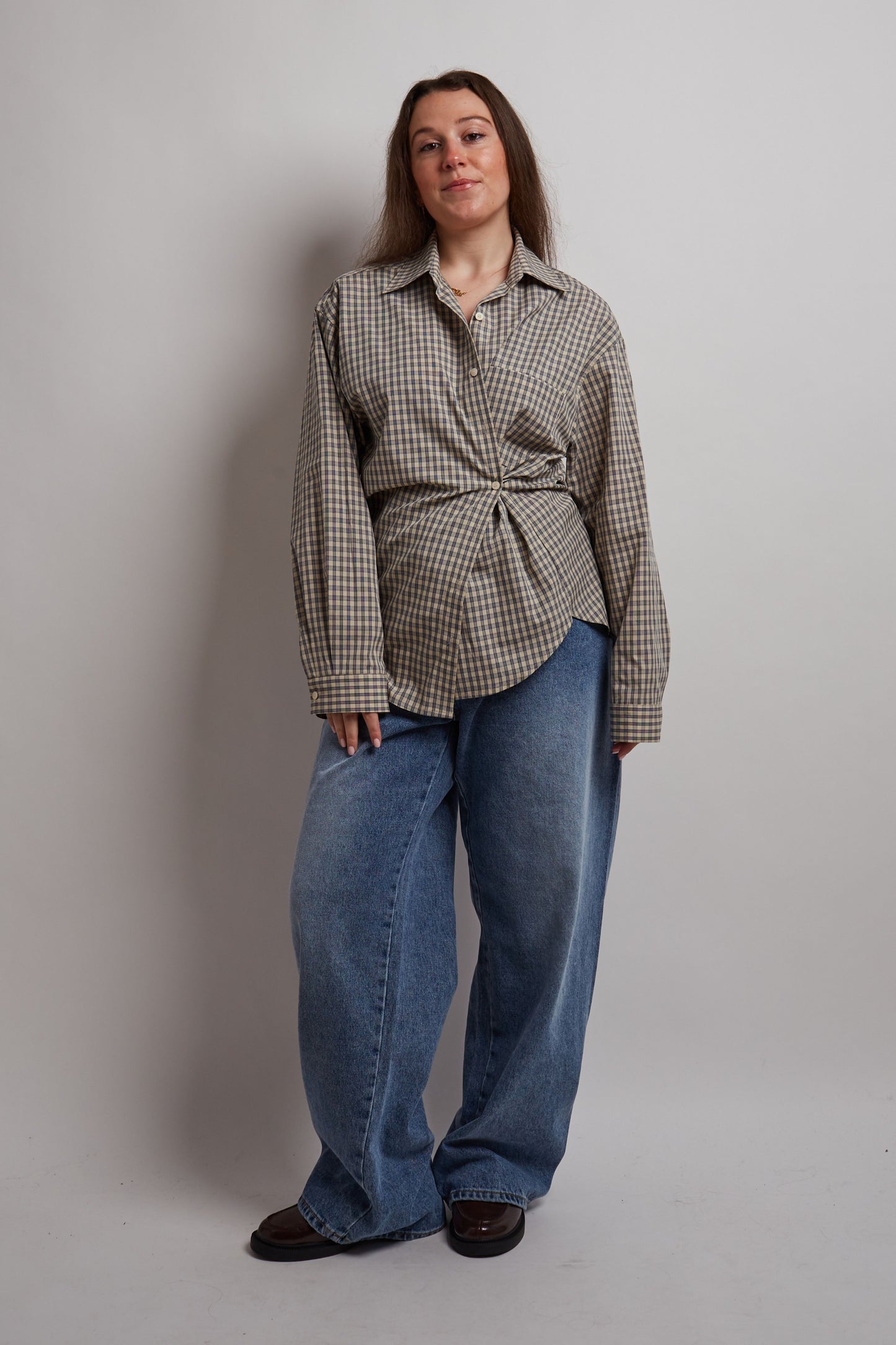 Khaki And Beige Adjustable Shirt