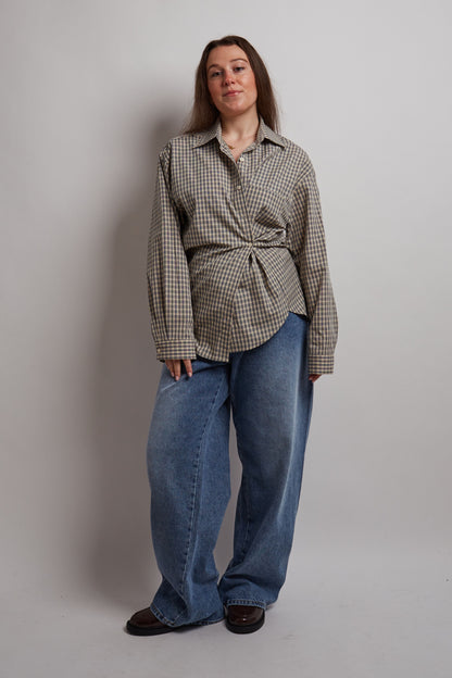 Khaki And Beige Adjustable Shirt